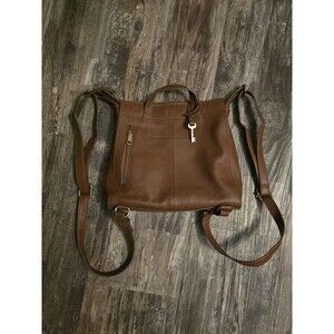Fossil Elina Large Convertible Backpack Brown Leather Bag